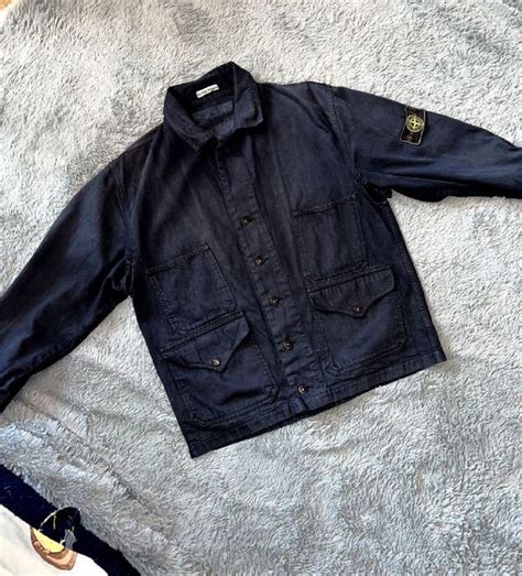 fake stone island denim jacket
